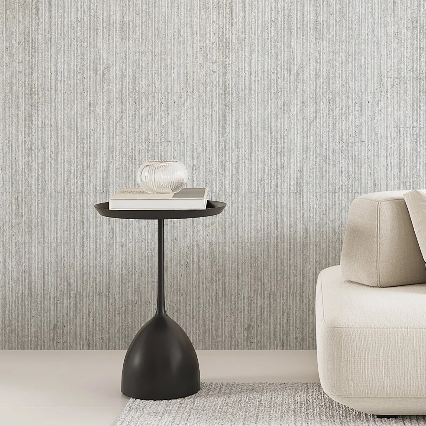 Milan Flexible Panel, Ultra-Thin Natural Stone Veneer – 10′ Convex Half Moon Ridge Style