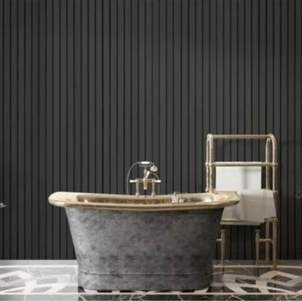 Black Acoustic Slat Wood Wall Panels - 100% Real Oak Finish