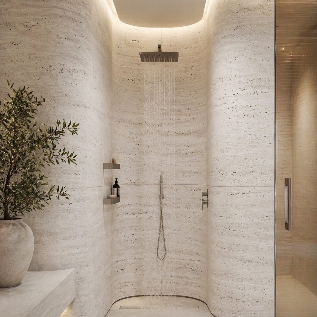 Flexible Stone Panel , Ultra-Thin Natural Stone Veneer – White Travertine