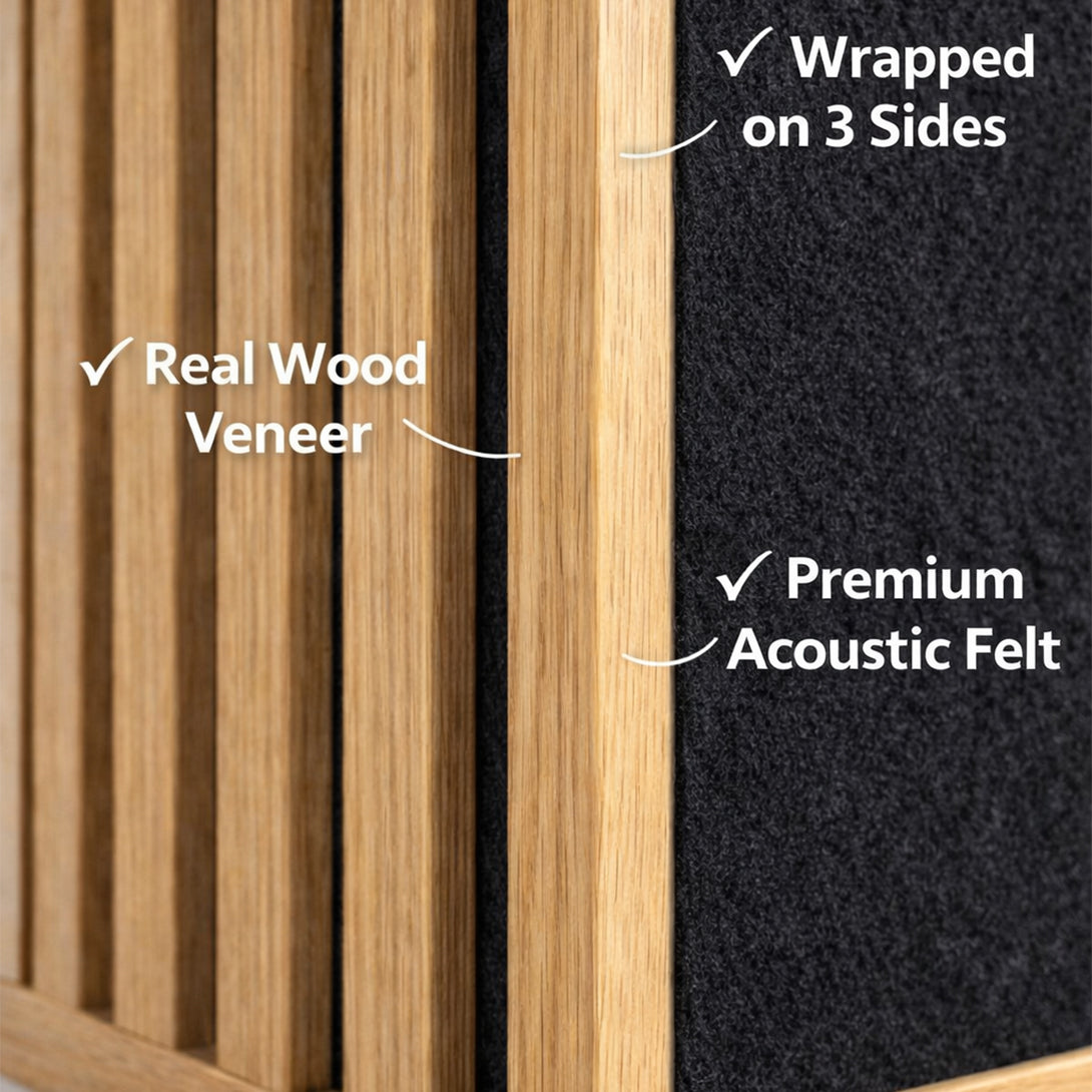 Premium 3-Sided Wood Veneer Acoustical Panels – Natural Oak