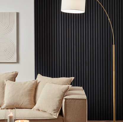 Black Acoustic Slat Wood Wall Panels - 100% Real Oak Finish