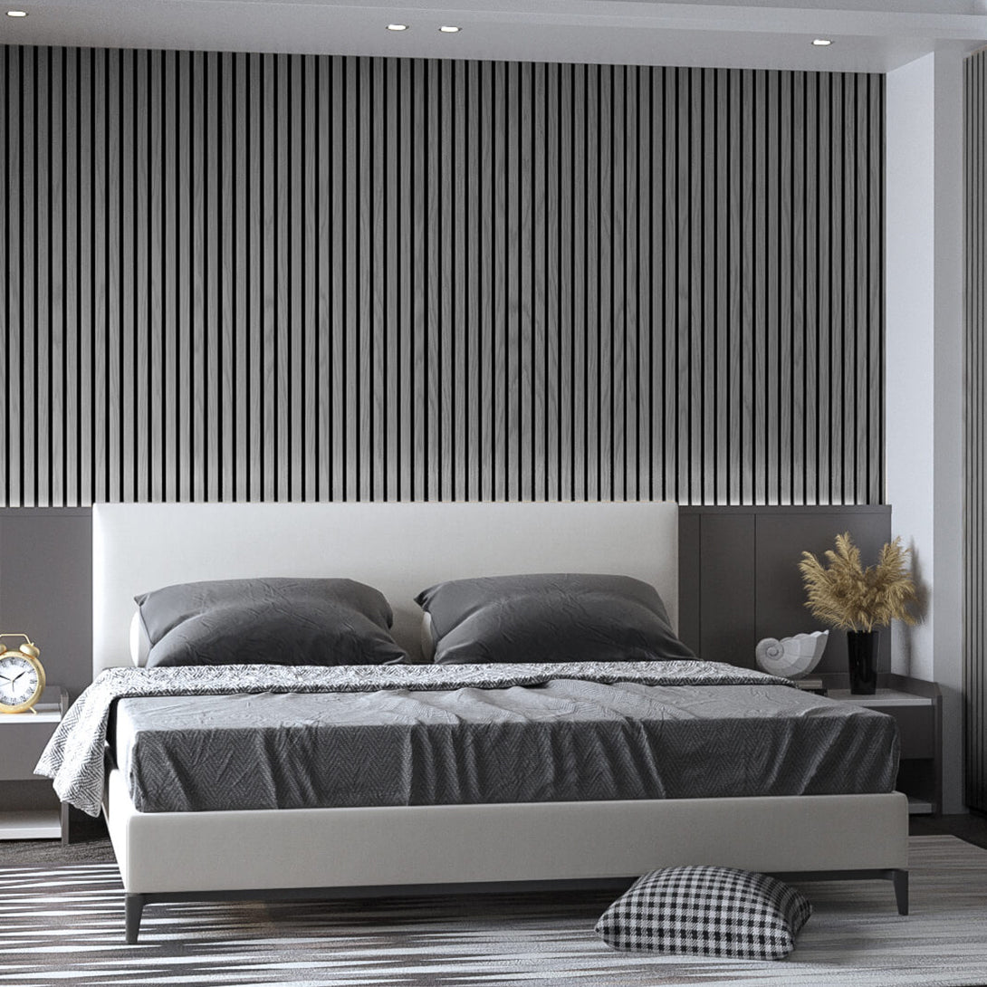 Grey Oak Wood Panel Wall – 100% Real Oak Finish