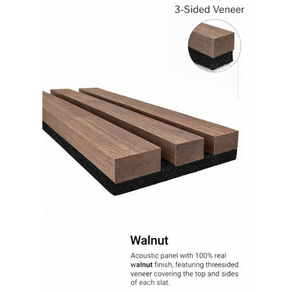Premium 3-Sided Wood Veneer Acoustical Panels – Walnut
