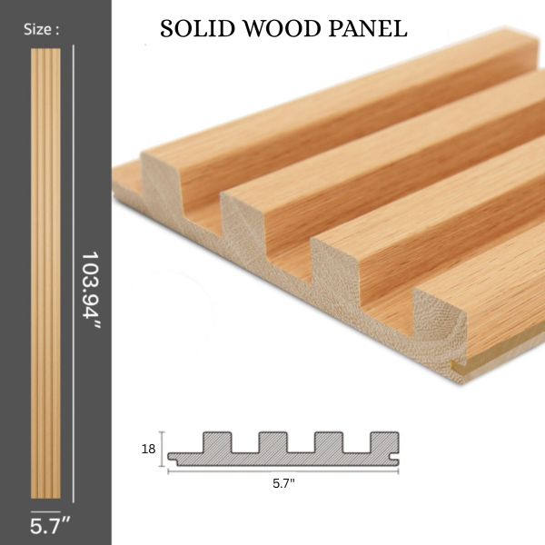 Natural Oak 4 Grid Fluted Tambour Solid Wood Wall Panels – Pre-Order (Pack of 4 Panels)