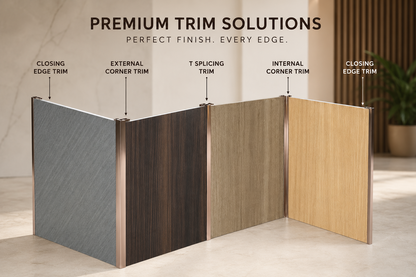 Signature Wall System Flat And Slatted Bamboo Panel Sample Box | 6 Premium Finishes