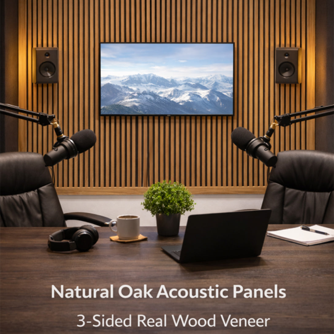 Premium 3-Sided Wood Veneer Acoustical Panels – Natural Oak