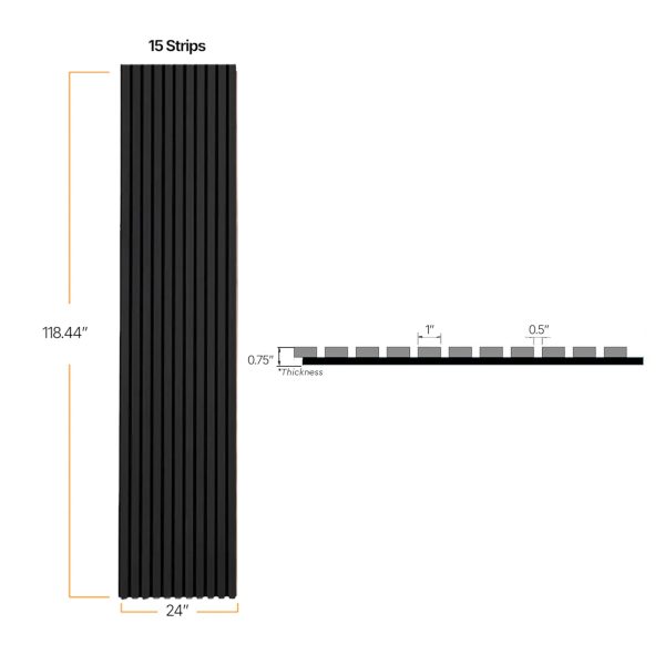 Premium 3-Sided Wood Veneer Acoustical Panels – Black