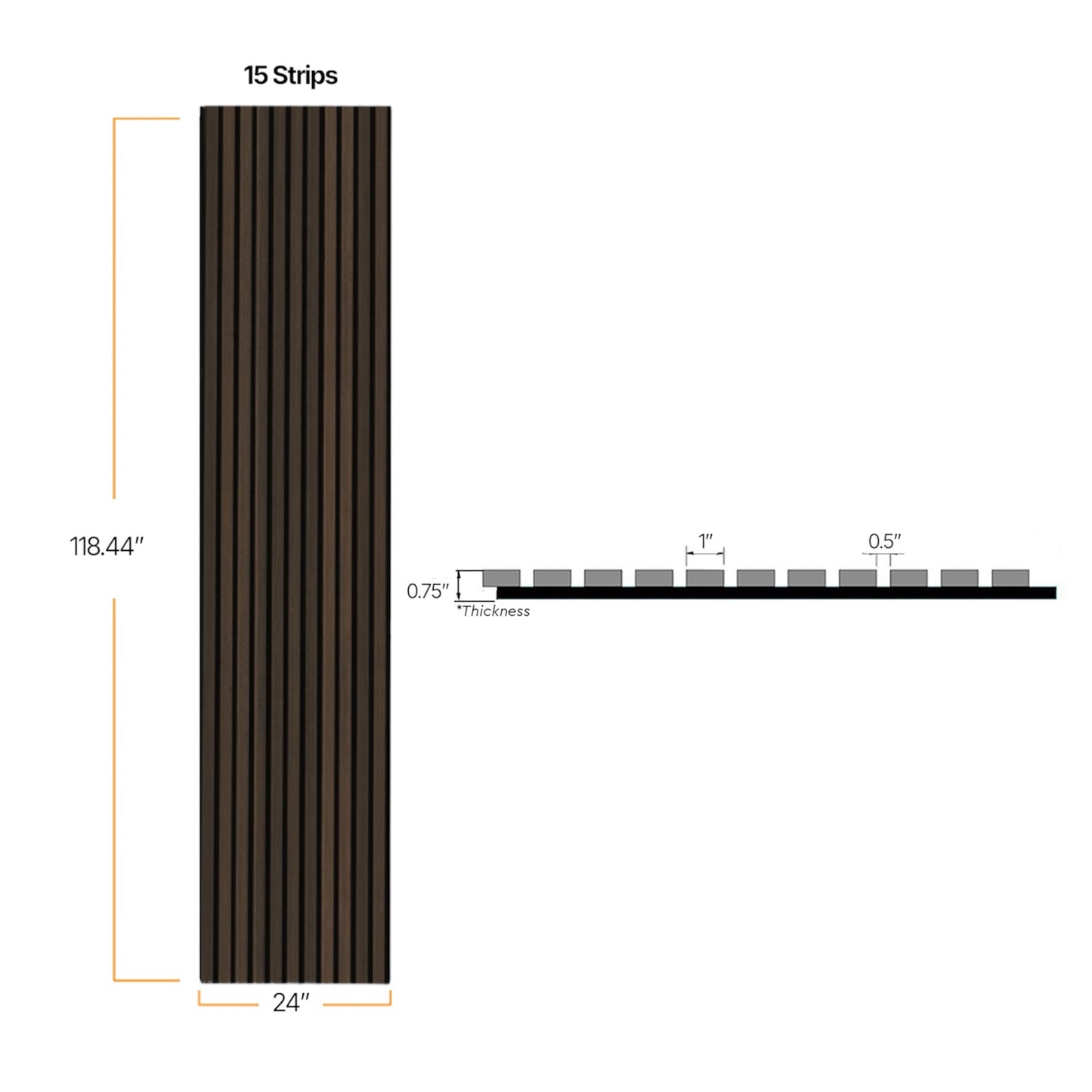 Premium 3-Sided Wood Veneer Acoustical Panels – Brown Oak Smoke