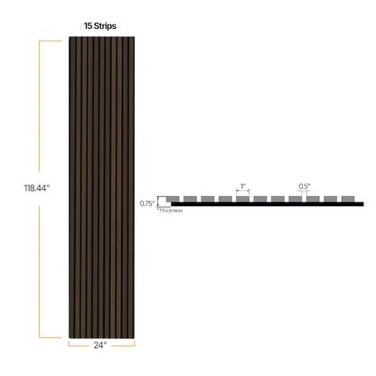Premium 3-Sided Wood Veneer Acoustical Panels – Brown Oak Smoke