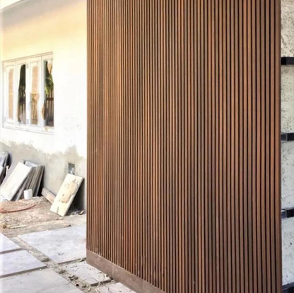 Walnut Acoustic Slat Wood Wall Panels - 100% Real Oak Finish