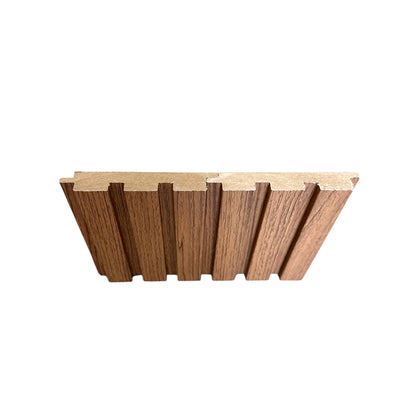 Walnut Fluted Wood Panels – MDF with PAS Coating ,  4-Pack – Modern Slat Design for Residential  & Commercial Use