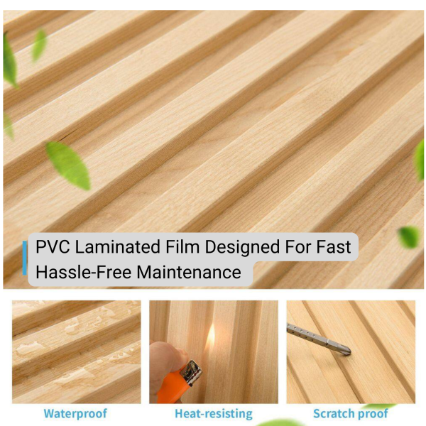 Natural Oak 4 Grid Fluted Tambour Solid Wood Wall Panels – Pre-Order (Pack of 4 Panels)
