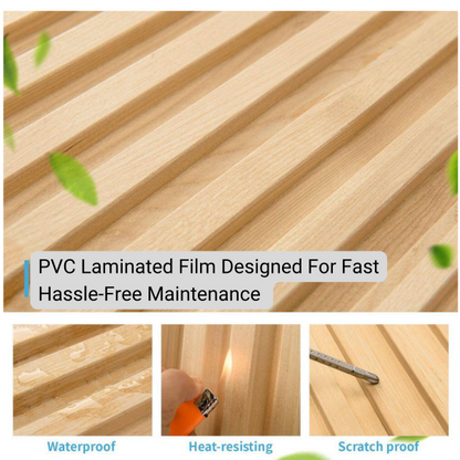 Natural Oak 4 Grid Fluted Tambour Solid Wood Wall Panels – Pre-Order (Pack of 4 Panels)