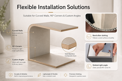 Signature Wall System Flat And Slatted Bamboo Panel Sample Box | 6 Premium Finishes