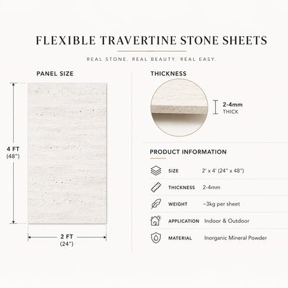 Flexible Stone Panel , Ultra-Thin Natural Stone Veneer – Black Travertine