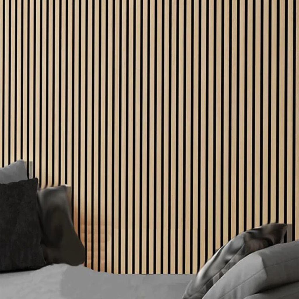Natural Oak Acoustic Slat Wood Wall Panels - 100% Real Oak Finish