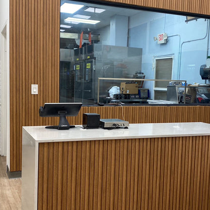 Walnut Fluted Wood Panels – MDF with PAS Coating ,  4-Pack – Modern Slat Design for Residential  & Commercial Use