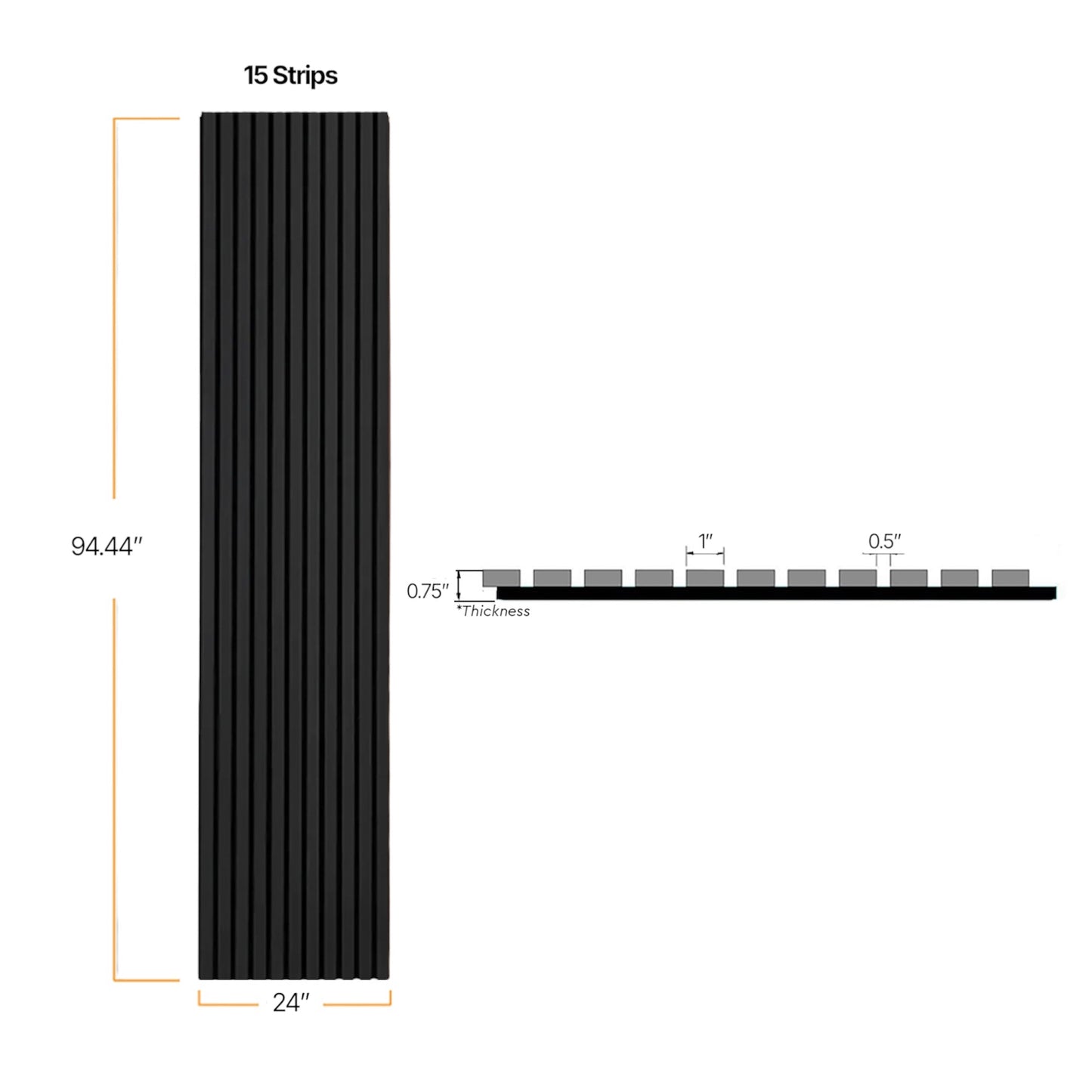 Premium 3-Sided Wood Veneer Acoustical Panels – Black