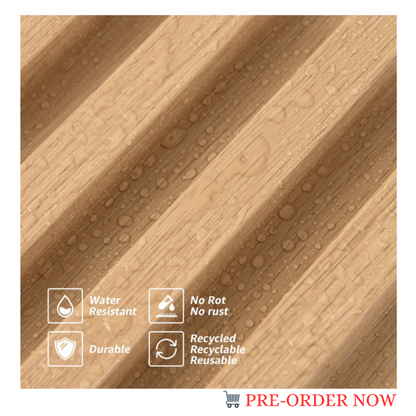 Natural Oak 4 Grid Fluted Tambour Solid Wood Wall Panels – Pre-Order (Pack of 4 Panels)