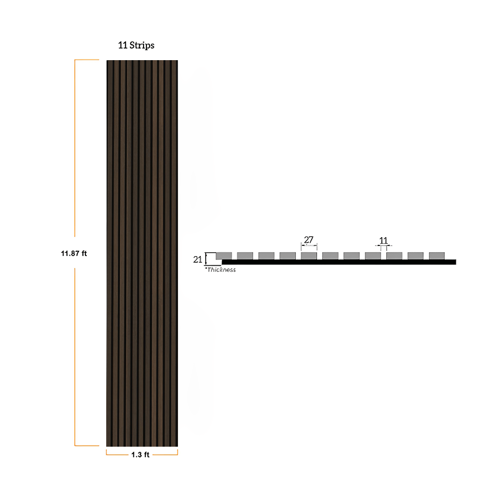 Brown Oak Smoke Wood Panel Wall – 100% Real Oak Finish