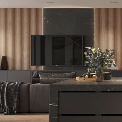 Natural Oak Acoustic Slat Wood Wall Panels - 100% Real Oak Finish