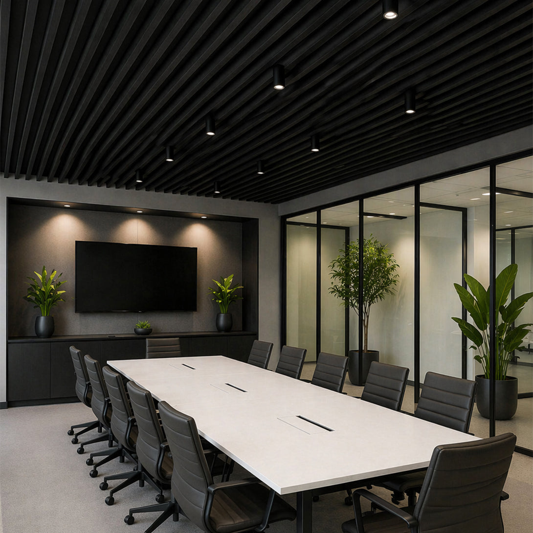 Premium 3-Sided Wood Veneer Acoustical Panels – Black