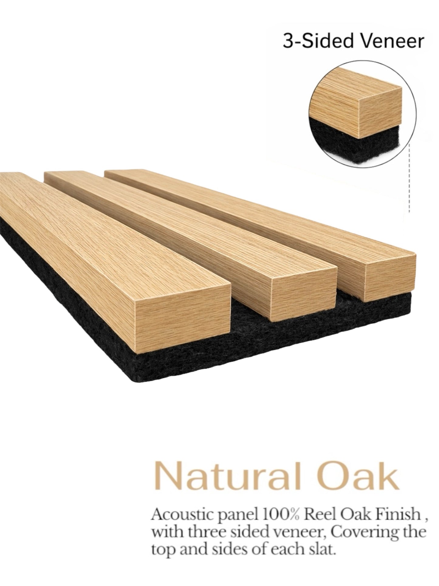 Premium 3-Sided Wood Veneer Acoustical Panels – Natural Oak