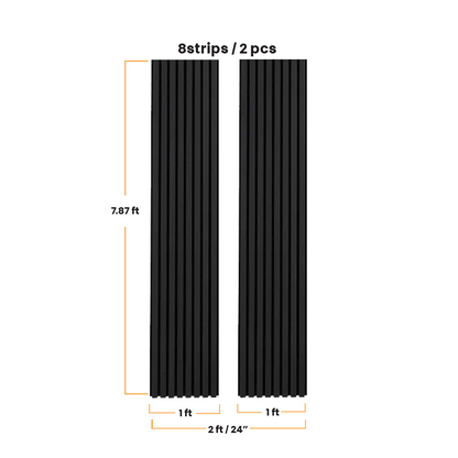 Black Acoustic Slat Wood Wall Panels - 100% Real Oak Finish