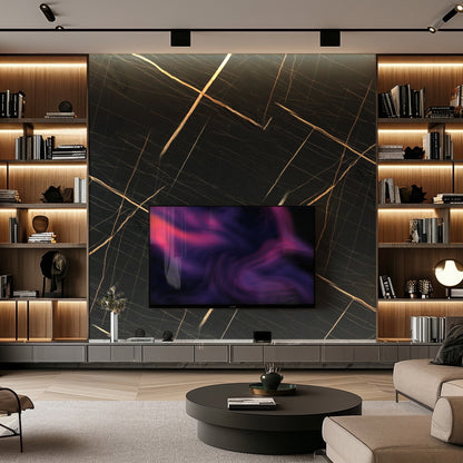 Marble Sheet - Nero Gold Black 8 ft (L) x 4 ft (W)