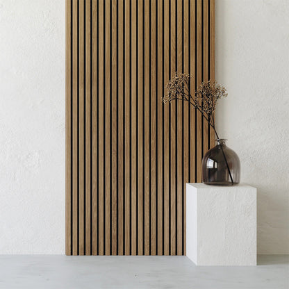 94″, 118″, 142″ Natural Oak Acoustic Slat Wood Wall Panels - 100% Real Oak Finish