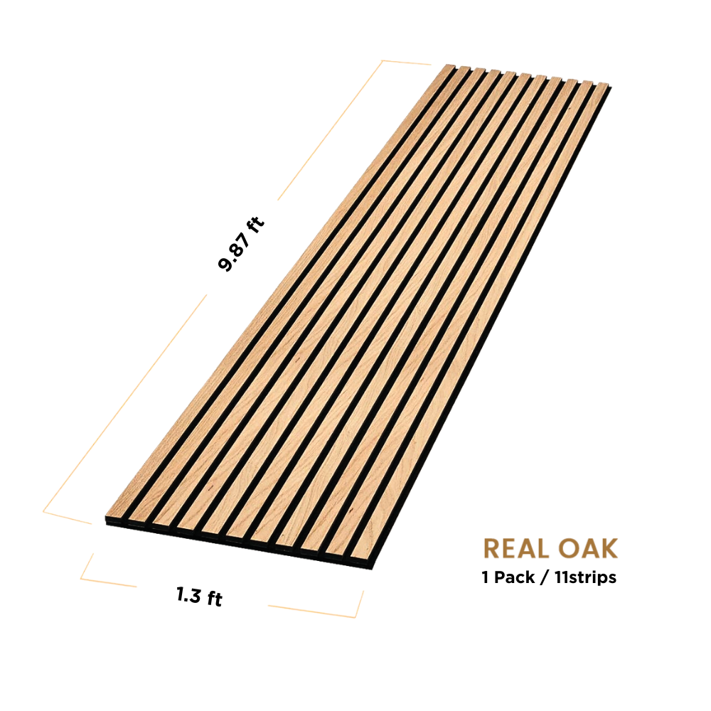 Real Solid Oak Acoustic Slat Wood Panels - Premium Quality & Original Oak Wood