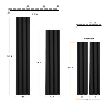 Black Acoustic Slat Wood Wall Panels - 100% Real Oak Finish