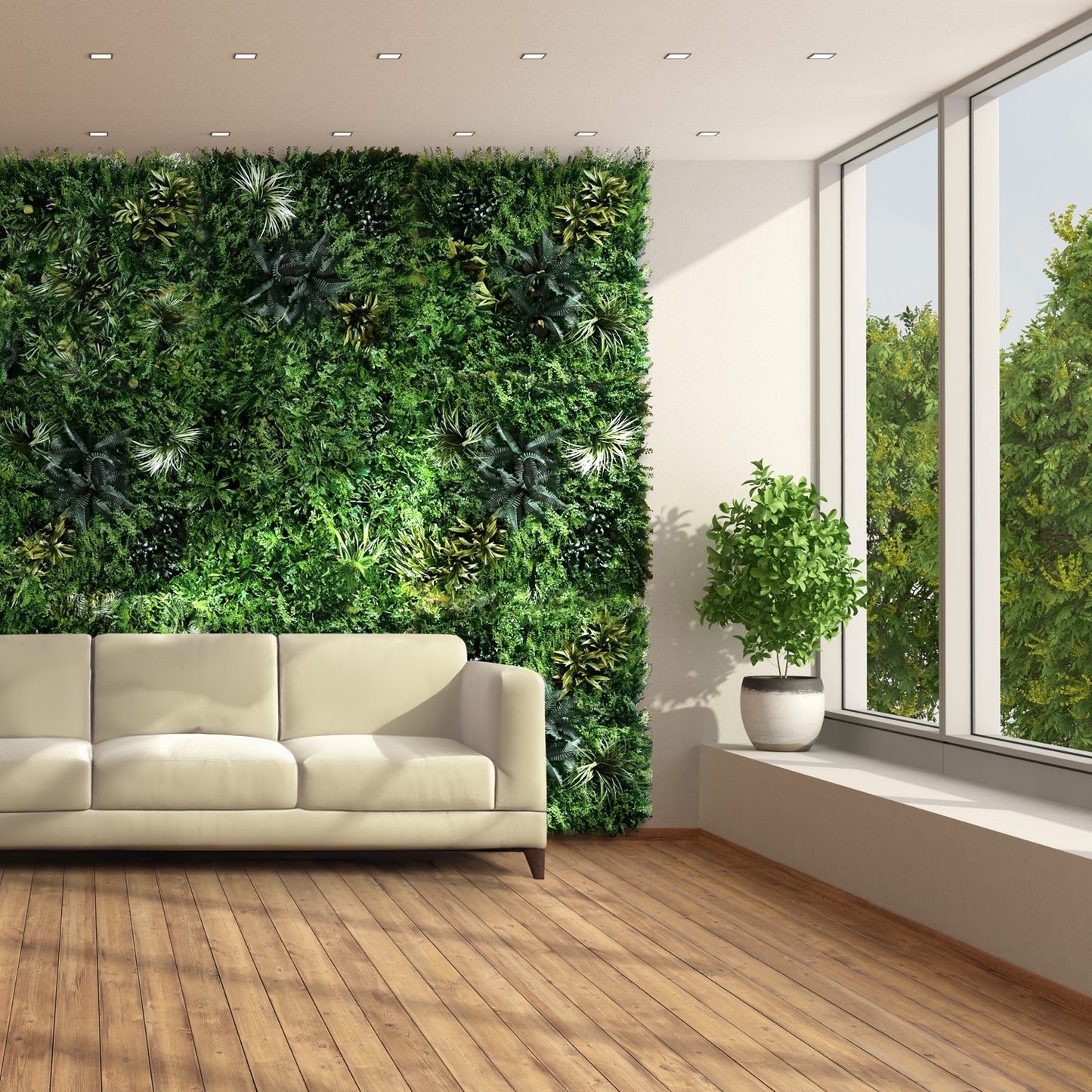 Green Wall Plastic Grass Panel – Lush Artificial Garden For Indoor & Outdoor Décor - Sanctuary