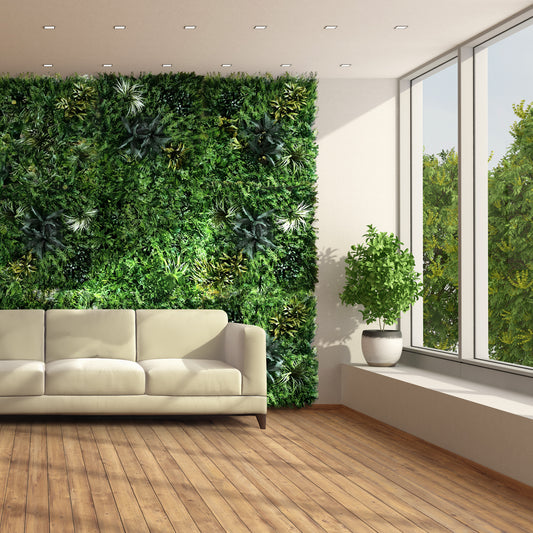 Green Wall Plastic Grass Panel – Lush Artificial Garden For Indoor & Outdoor Décor - Sanctuary