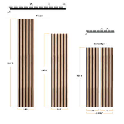 Natural Oak Acoustic Slat Wood Wall Panels - 100% Real Oak Finish