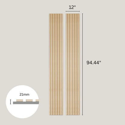 Oak Grey Felt | Acoustic Slat Wood Panel Wall | 8ft 2 Pack – 100% Real Oak Finish