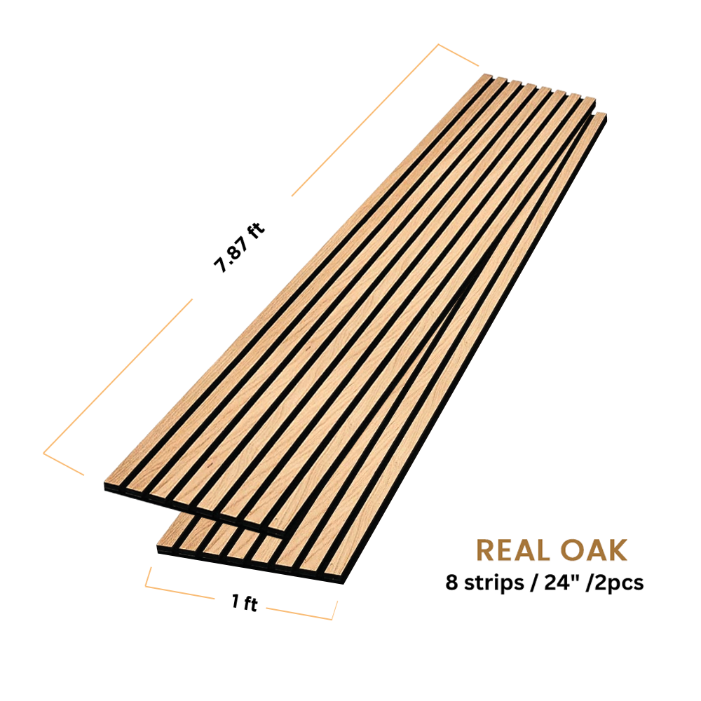 Real Solid Oak Acoustic Slat Wood Panels - Premium Quality & Original Oak Wood