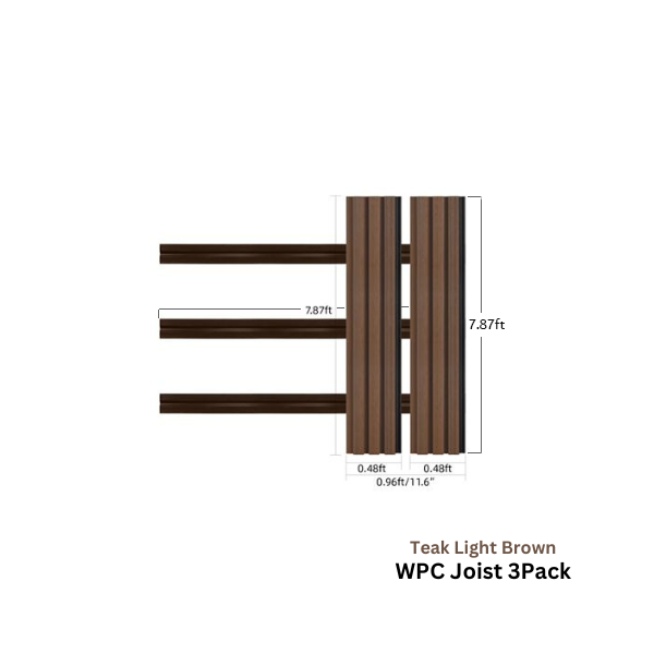 Wood Tech Exterior Siding Wall Panels (Light Teak Brown) - All Parts