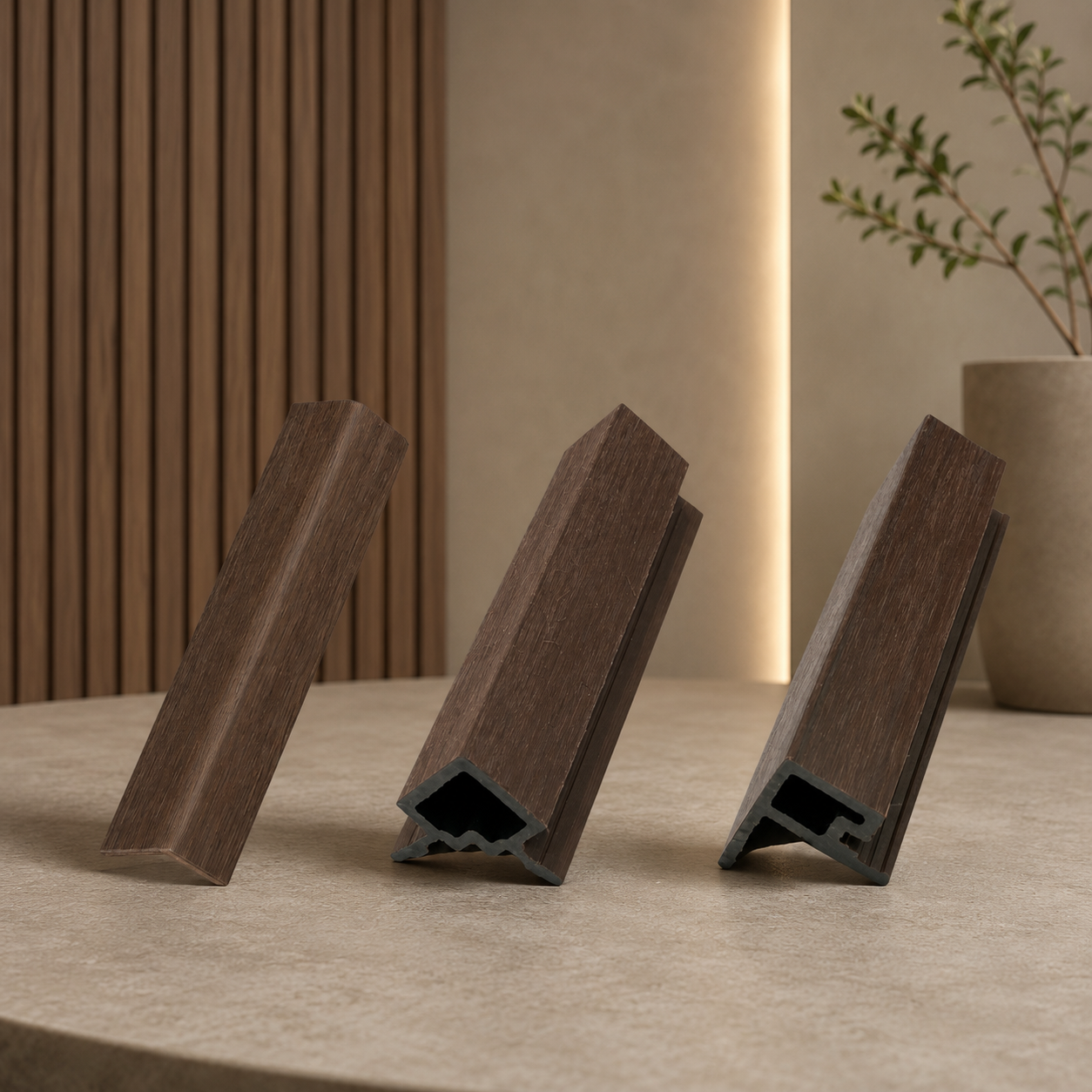 WPC Dark Walnut Edges – 9.5 ft Composite Exterior Finishing Trims