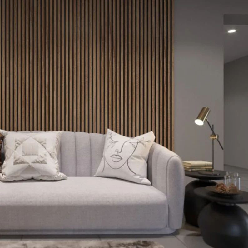 Natural Oak Acoustic Slat Wood Wall Panels - 100% Real Oak Finish