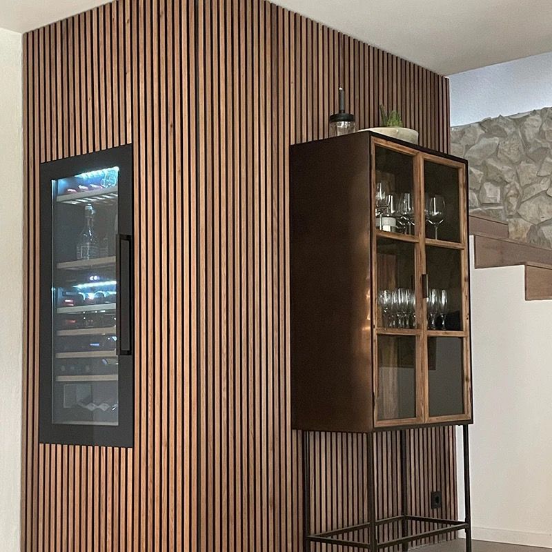 Walnut Acoustic Slat Wood Wall Panels - 100% Real Oak Finish
