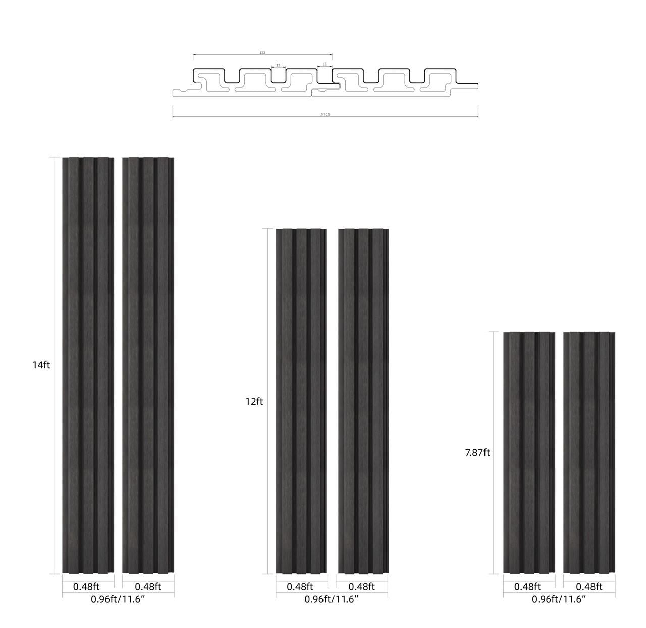 Wood Tech Exterior Siding Wall Panels (Black) - All Parts