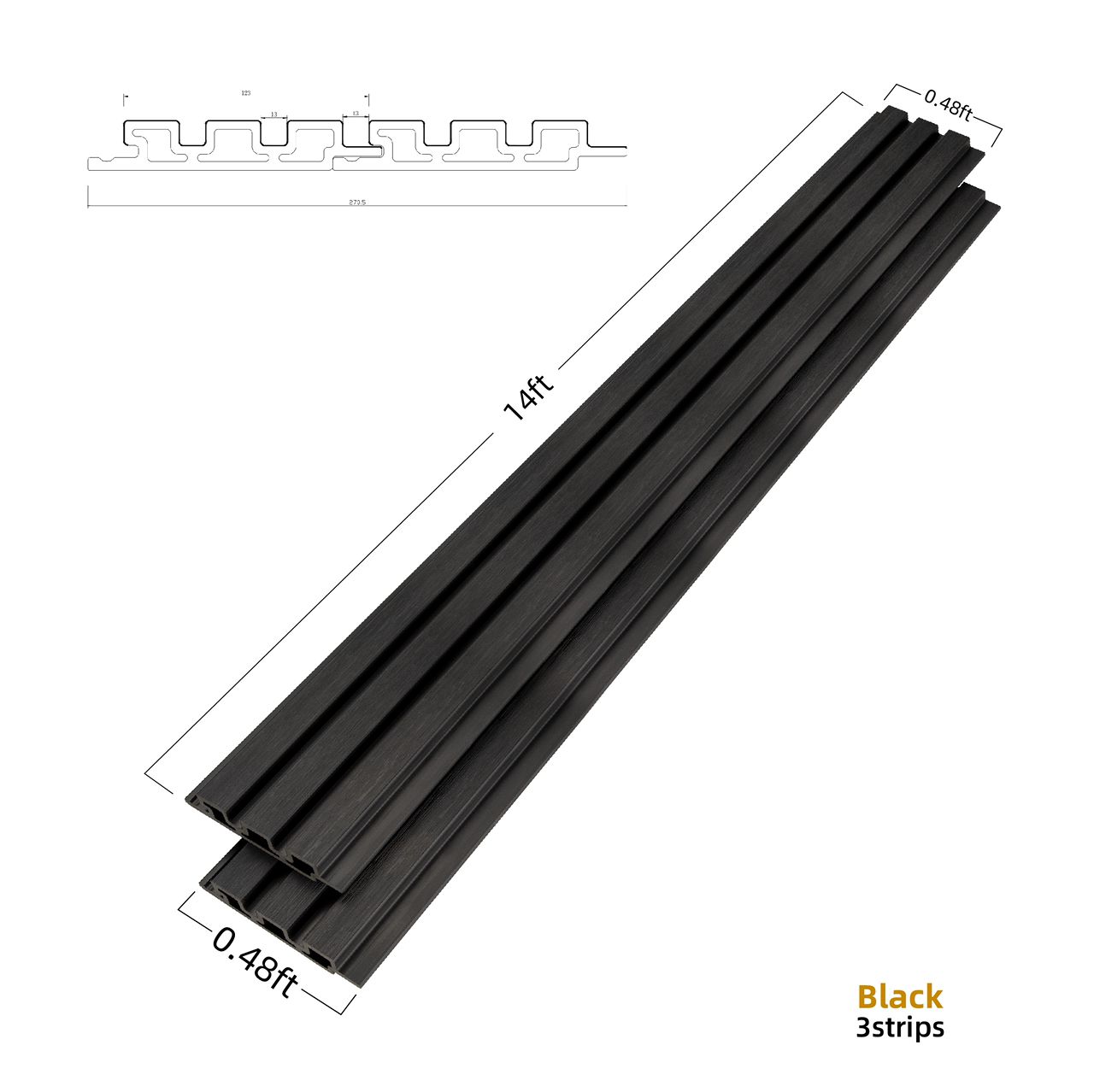 Wood Tech Siding Exterior Wall Panel - Black