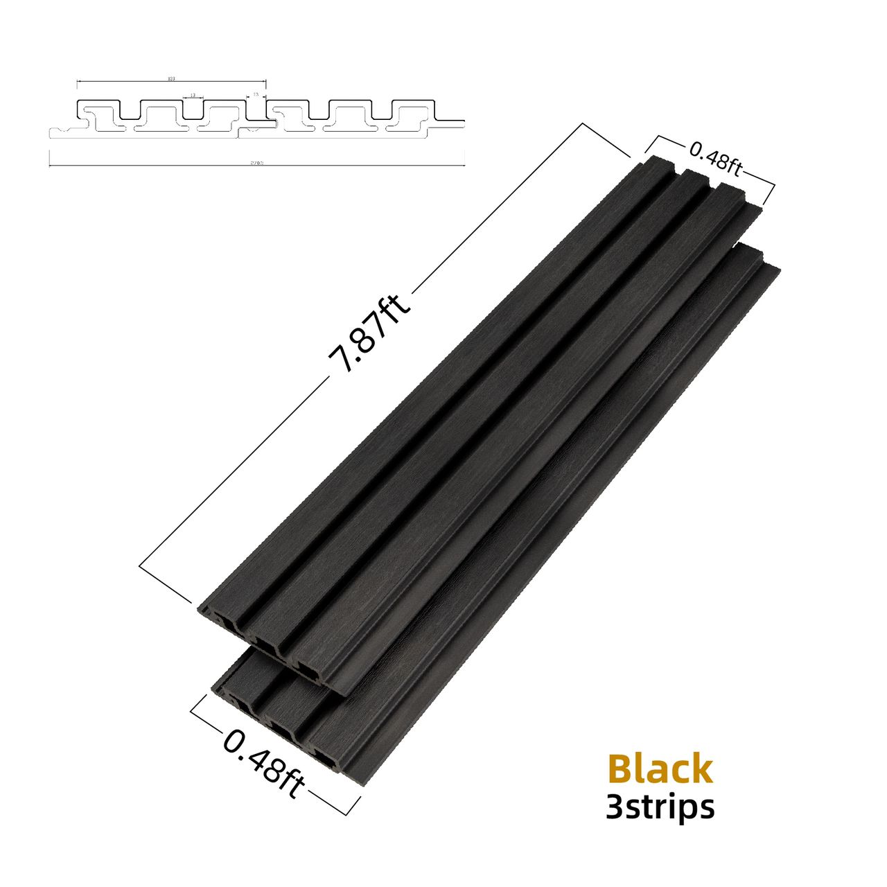 Wood Tech Siding Exterior Wall Panel - Black