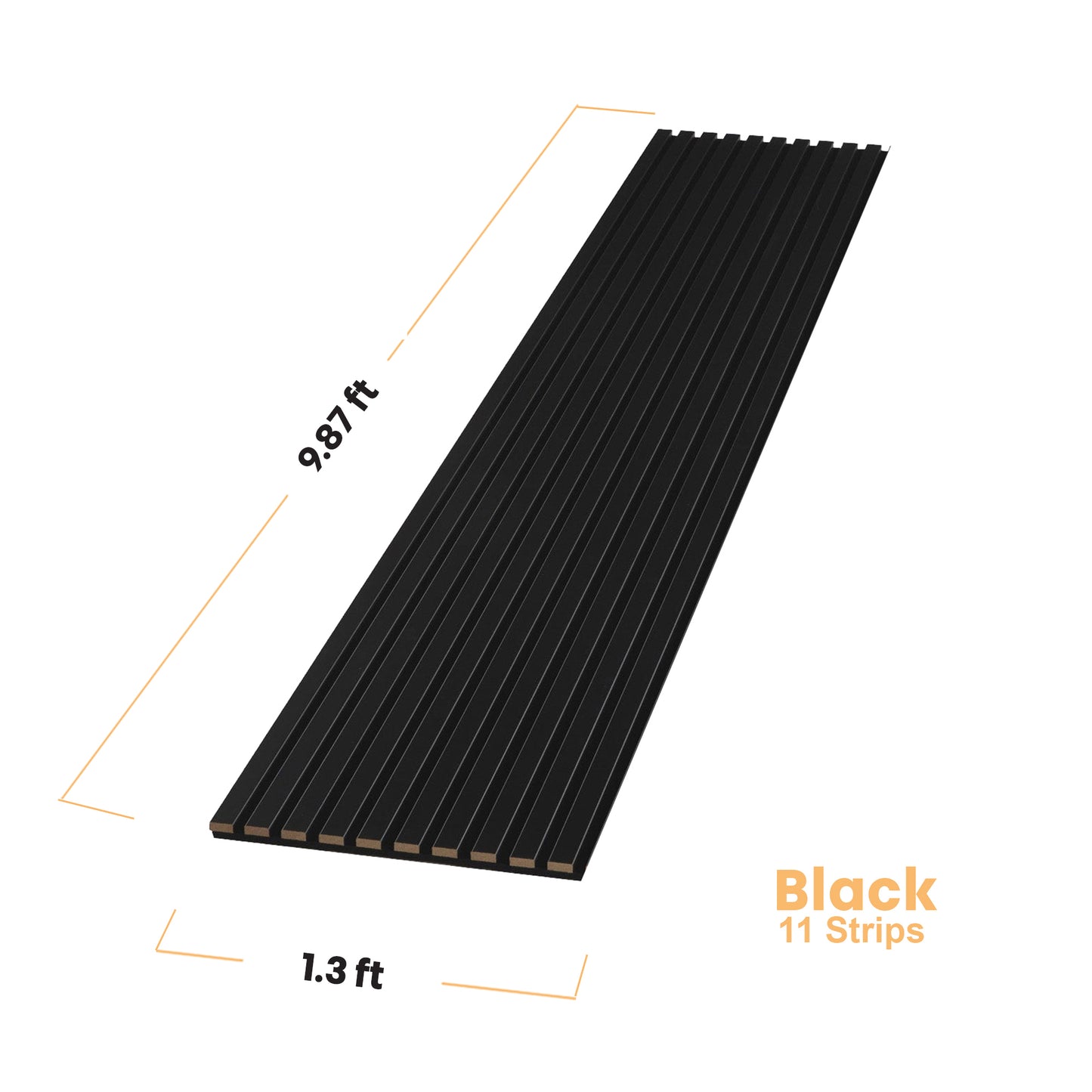 Black Acoustic Slat Wood Wall Panels - 100% Real Oak Finish