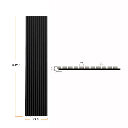 Black Acoustic Slat Wood Wall Panels - 100% Real Oak Finish