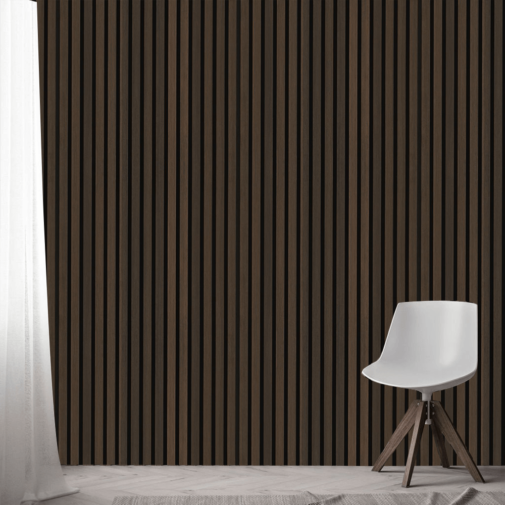 Brown Oak Smoke Wood Panel Wall – 100% Real Oak Finish