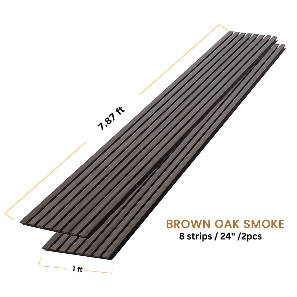 Brown Oak Smoke Wood Panel Wall – 100% Real Oak Finish