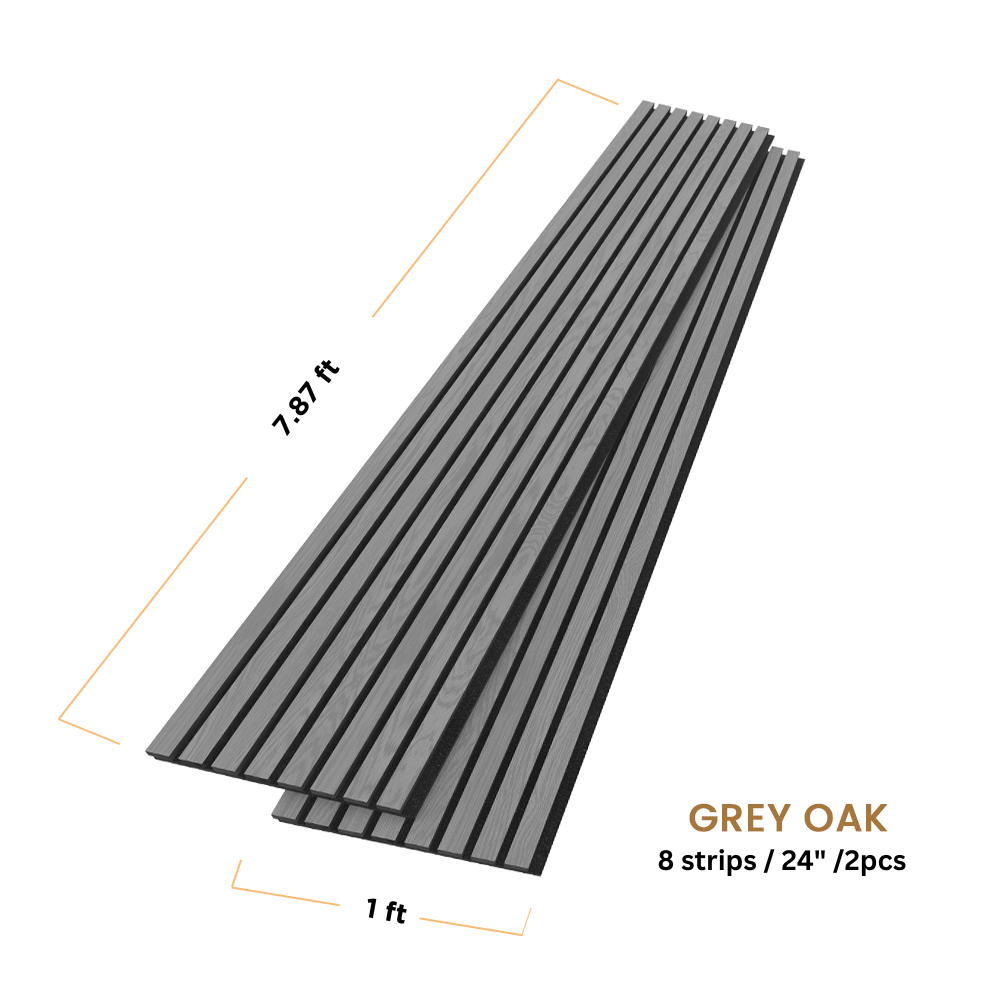 Grey Oak Wood Panel Wall – 100% Real Oak Finish