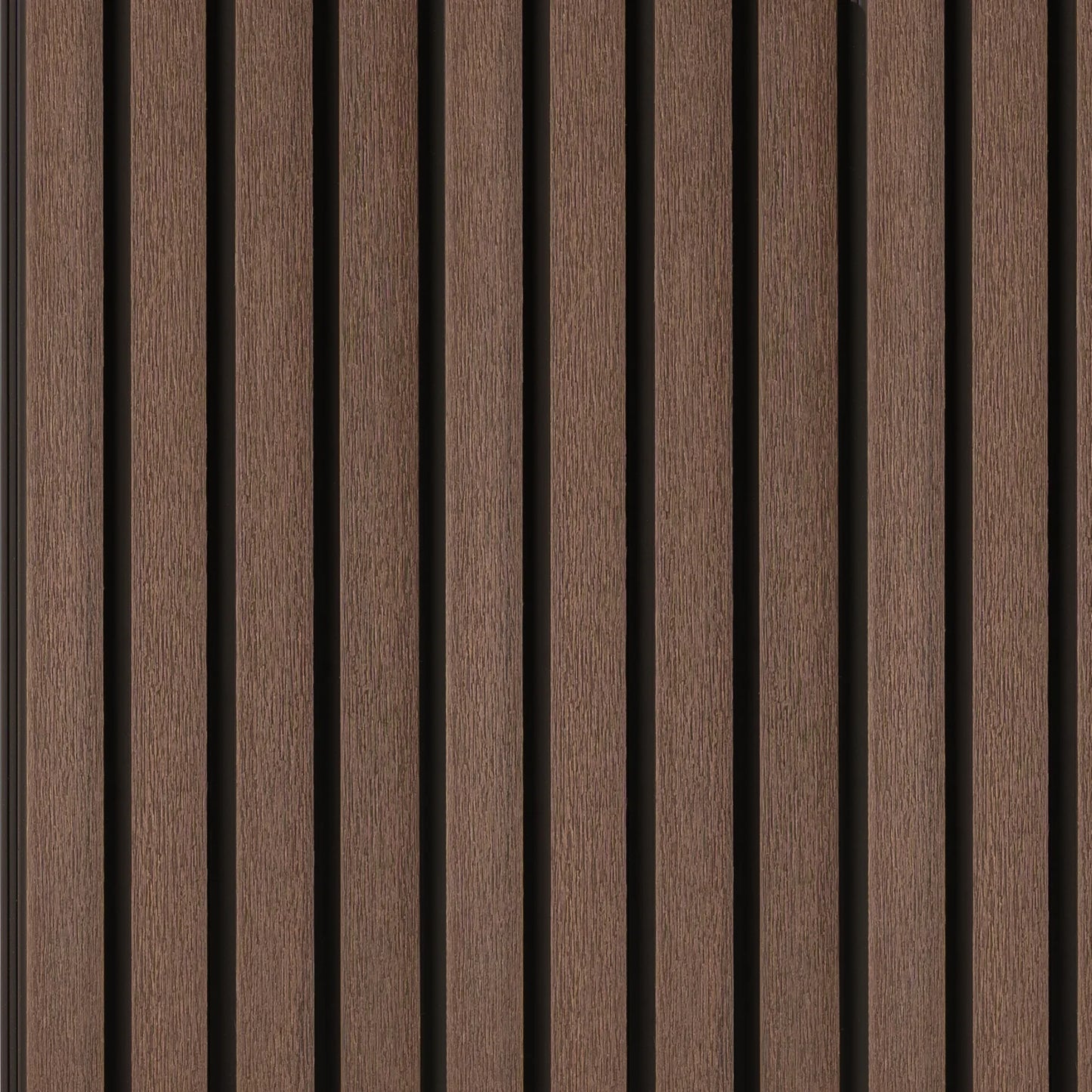 WPC Exterior Slatted Panel — 9.5 ft x 8.62 in – Dark Walnut with Black